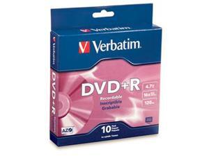Verbatim 4.7GB 16X DVD+R 10 Packs Disc Model 95032 Verbatim 4.7GB 16X DVD+R 10 Packs Disc Model 95032