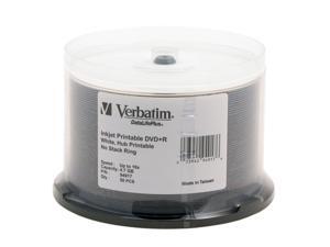 Verbatim DataLifePlus 4.7GB 16X DVD+R White Inkjet Hub Printable 50 Packs Disc Model 94917 Verbatim DataLifePlus 4.7GB 16X DVD+R White Inkjet Hub Printable 50 Packs Disc Model 94917