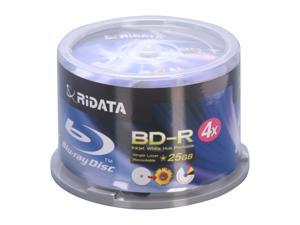 RiDATA 25GB 4X BD-R Inkjet White Hub-Printable 50 Packs Disc Model BDR-254-RDIWN-CB50 RiDATA 25GB 4X BD-R Inkjet White Hub-Printable 50 Packs Disc Model BDR-254-RDIWN-CB50