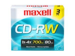 maxell 650MB 4X CD-RW 3 Packs Media Model 630030 maxell 650MB 4X CD-RW 3 Packs Media Model 630030