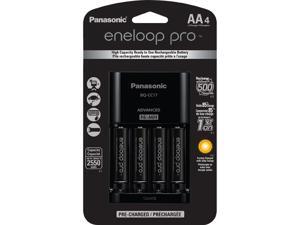 Panasonic K-KJ17KHCA4A Eneloop Pro Individual Cell Battery Charger with 4 AA Ni-MH Rechargeable Batteries, 4 pack Panasonic K-KJ17KHCA4A Eneloop Pro Individual Cell Battery Charger with 4 AA Ni-MH Rechargeable Batteries, 4 pack