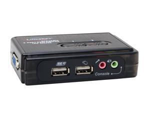 LINKSKEY LKU-S02ASK Slim Palmtop USB Audio & Mic KVM Switch w/ Cables LINKSKEY LKU-S02ASK Slim Palmtop USB Audio & Mic KVM Switch w/ Cables