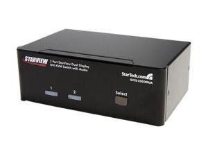 StarTech SV231DD2DUA 2 Port Dual DVI USB KVM Switch with Audio & USB 2.0 Hub StarTech SV231DD2DUA 2 Port Dual DVI USB KVM Switch with Audio & USB 2.0 Hub