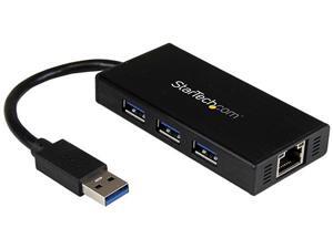 StarTech.com Aluminum 3 Port Portable USB 3.0 Hub with Gigabit Ethernet Adapter NIC (ST3300GU3B) StarTech.com Aluminum 3 Port Portable USB 3.0 Hub with Gigabit Ethernet Adapter NIC (ST3300GU3B)