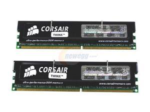 CORSAIR XMS 2GB (2 x 1GB) 184-Pin DDR SDRAM Dual Channel Kit Server Memory Model TWINX2048RE-3200