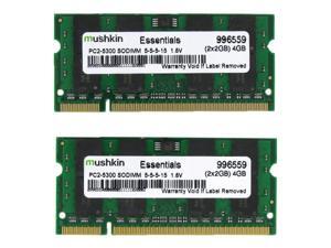 Mushkin Enhanced Essentials 4GB (2 x 2GB) 200-Pin DDR2 SO-DIMM DDR2 667 (PC2 5300) Dual Channel Kit Laptop Memory Model 996559 Mushkin Enhanced Essentials 4GB (2 x 2GB) 200-Pin DDR2 SO-DIMM DDR2 667 (PC2 5300) Dual Channel Kit Laptop Memory Model 996559