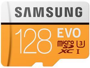 Samsung 128GB EVO UHS-I/U3 Memory Card with SD Adapter, Speed Up to 100MB/s (MB-MP128GA/AM) Samsung 128GB EVO UHS-I/U3 Memory Card with SD Adapter, Speed Up to 100MB/s (MB-MP128GA/AM)