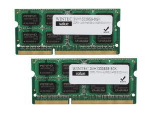 Wintec 8GB (2 x 4GB) 204-Pin DDR3 SO-DIMM DDR3 1333 (PC3 10666) Laptop Memory Model 3VH13339S9-8GK Wintec 8GB (2 x 4GB) 204-Pin DDR3 SO-DIMM DDR3 1333 (PC3 10666) Laptop Memory Model 3VH13339S9-8GK