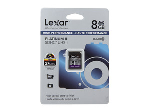 Lexar Platinum II 8GB Secure Digital High-Capacity (SDHC) Flash Card Model LSD8GBBSBNA200