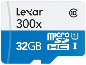 Lexar High-Performance microSDHC 300x 32 GB UHS-I/U1 (Up to 45 MB/s Read) w/Adapter Flash Memory Card Lexar High-Performance microSDHC 300x 32 GB UHS-I/U1 (Up to 45 MB/s Read) w/Adapter Flash Memory Card