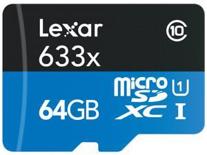 Lexar 64GB High-Performance 633x microSDXC UHS-I/U1 Class 10 Memory Card w/USB 3.0 Reader (LSDMI64GBB1NL633R) Lexar 64GB High-Performance 633x microSDXC UHS-I/U1 Class 10 Memory Card w/USB 3.0 Reader (LSDMI64GBB1NL633R)