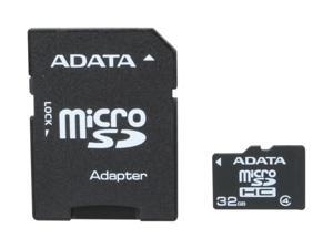 ADATA 32GB Class 4 Micro SDHC Flash Card with Adapter ADATA 32GB Class 4 Micro SDHC Flash Card with Adapter