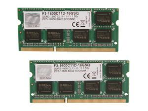 G.SKILL 16GB (2 x 8G) 204-Pin DDR3 SO-DIMM DDR3 1600 (PC3 12800) Laptop Memory Model F3-1600C11D-16GSQ G.SKILL 16GB (2 x 8G) 204-Pin DDR3 SO-DIMM DDR3 1600 (PC3 12800) Laptop Memory Model F3-1600C11D-16GSQ