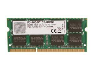 G.SKILL 8GB 204-Pin DDR3 SO-DIMM DDR3 1600 (PC3 12800) Laptop Memory Model F3-1600C10S-8GSQ G.SKILL 8GB 204-Pin DDR3 SO-DIMM DDR3 1600 (PC3 12800) Laptop Memory Model F3-1600C10S-8GSQ