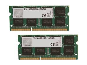 G.SKILL Standard Series 16GB (2 x 8G) 204-Pin DDR3 SO-DIMM DDR3 1600 (PC3 12800) Laptop Memory Model F3-1600C10D-16GSQ G.SKILL Standard Series 16GB (2 x 8G) 204-Pin DDR3 SO-DIMM DDR3 1600 (PC3 12800) Laptop Memory Model F3-1600C10D-16GSQ