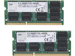 G.SKILL 16GB (2 x 8G) 204-Pin DDR3 SO-DIMM DDR3L 1600 (PC3L 12800) Laptop Memory Model F3-1600C11D-16GSL G.SKILL 16GB (2 x 8G) 204-Pin DDR3 SO-DIMM DDR3L 1600 (PC3L 12800) Laptop Memory Model F3-1600C11D-16GSL