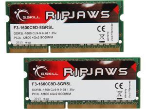 G.SKILL Ripjaws Series 8GB (2 x 4GB) 204-Pin DDR3 SO-DIMM DDR3L 1600 (PC3L 12800) Laptop Memory Model F3-1600C9D-8GRSL G.SKILL Ripjaws Series 8GB (2 x 4GB) 204-Pin DDR3 SO-DIMM DDR3L 1600 (PC3L 12800) Laptop Memory Model F3-1600C9D-8GRSL