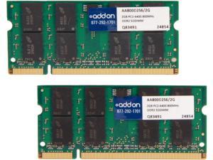 AddOn - Memory Upgrades 4GB (2 x 2GB) 200-Pin DDR SO-DIMM DDR2 800 (PC2 6400) Laptop Memory Model MB413G/A-AA AddOn - Memory Upgrades 4GB (2 x 2GB) 200-Pin DDR SO-DIMM DDR2 800 (PC2 6400) Laptop Memory Model MB413G/A-AA
