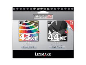 LEXMARK 18Y0372 Twin-Pack #44XL, #43XL Print Cartridges Black and Color LEXMARK 18Y0372 Twin-Pack #44XL, #43XL Print Cartridges Black and Color