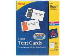 Avery 5302 Tent Cards, White, 2 x 3-1/2, 4 Cards/Sheet, 160 Cards/Box Avery 5302 Tent Cards, White, 2 x 3-1/2, 4 Cards/Sheet, 160 Cards/Box