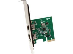 StarTech PEX1394A2V 2 Port 1394a PCI Express FireWire Card Up to 400Mbps FireWire 400 (1394a) 1 - PCI Express x1
2 - Firewire 400 (6 pin; IEEE 1394a) - Retail StarTech PEX1394A2V 2 Port 1394a PCI Express FireWire Card Up to 400Mbps FireWire 400 (1394a) 1 - PCI Express x1
2 - Firewire 400 (6 pin; IEEE 1394a) - Retail
