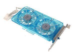 Vantec Spectrum Fan Card with Dual 70mm Adjustable UV LED Fans - Model SP-FC70-BL Vantec Spectrum Fan Card with Dual 70mm Adjustable UV LED Fans - Model SP-FC70-BL