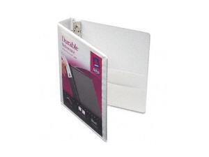 Avery Durable Vinyl EZ-Turn Ring View Binder, 11 x 8-1/2, 1-1/2" Capacity, White