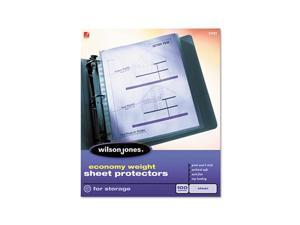 Wilson Jones Economy Weight Sheet Protector, Non-Glare Finish, Clear, 100/Box