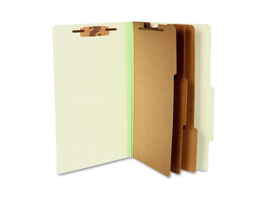 ACCO Pressboard 25-Pt. Classification Folders, Legal, 8-Section, Leaf Green, 10/Box