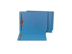 S J Paper S13646 Water/Paper Cut-Resistant End Tab Folders, Two Fasteners, Letter, Blue, 50/Box S J Paper S13646 Water/Paper Cut-Resistant End Tab Folders, Two Fasteners, Letter, Blue, 50/Box