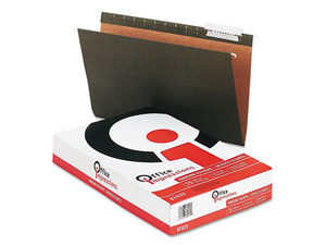 Office Impressions Hanging File Folders, 1/3 Tab, 11 Point Stock, Legal, Standard Green, 25/Box