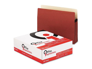 Office Impressions 5 1/4" Exp. File Pockets, Straight, Redrope/Manila, Letter, Redrope, 10/Box