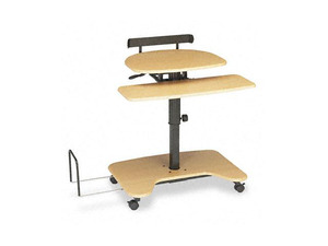 BALT Hi-Hi-Lo Adjustable Pneumatic Workstation, 39-1/2w x 31-1/4d x 39-1/4h, Teak