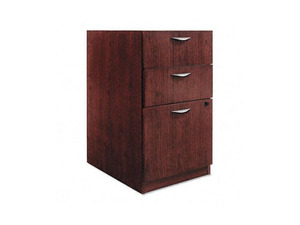basyx BW2162NN BW Veneer Series Box/Box/File Pedestal File, 15-5/8w x 22d x 27-3/4h, Mahogany