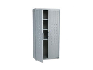Iceberg OfficeWorks Resin Storage Cabinet, 33w x 18d x 66h, Charcoal