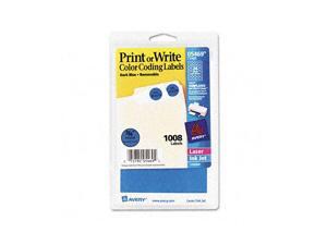 Print or Write Removable Color-Coding Labels, 3/4in dia, Dark Blue, 1008/Pack