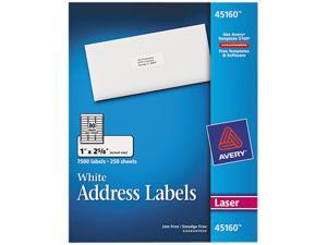 Avery 45160 Address Labels, 1 x 2-5/8, White, 7500/Box Avery 45160 Address Labels, 1 x 2-5/8, White, 7500/Box