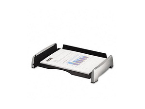Fellowes Side Load Letter Desk Tray, Plastic, Black/Silver