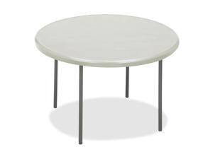 IndestrucTable TOO 1200 Series Resin Folding Table, 48 dia x 29h, Platinum