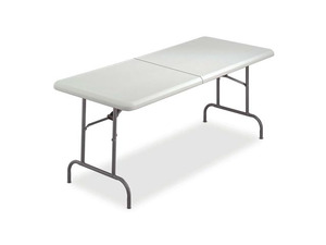Iceberg IndestrucTable TOO Bifold Resin Folding Table, 60w x 30d x 29h, Platinum