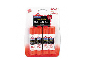 Washable School Glue Sticks, 4/Pack