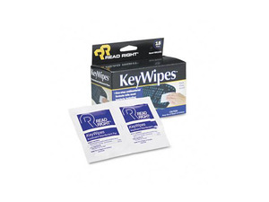 Read Right KeyWipes Keyboard & Hand Cleaner Wet Wipes, 5 x 6 7/8, 18/Box