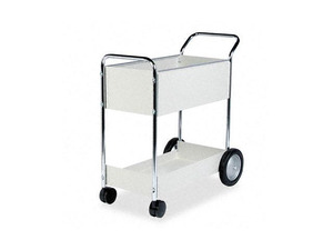 Fellowes 40922 Steel Mail Cart, 150-Folder Capacity, 20w x 38-1/2d x 39h, Dove Gray