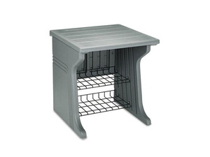 Iceberg Aspira Printer Stand, 2-Shelf, Resin, 28 x 28 x 30, Charcoal