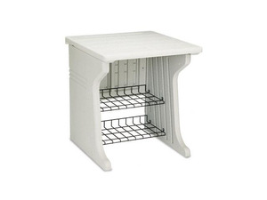 Iceberg Aspira Printer Stand, Resin, 2-Shelf, 28 x 28 x 30, Platinum