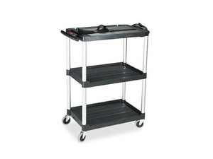 Rubbermaid Commercial 9T30 Media Master AV Cart, 2-Shelf, 18-3/4w x 32-3/4d x 42h, Black