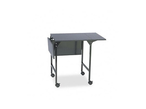 Safco Mobile Machine Stand w/Drop Leaves, 2-Shelf, 36w x 18d x 26-3/4h, Black