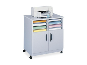 Safco Laminate Machine Stand w/Sorter Compartments, 28w x 19-3/4d x 30-1/2h, Gray
