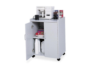 Safco 8953GR Mobile Refreshment Center Cart, 1-Shelf, 23w x 18d x 31h, Gray