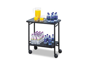 Safco 8965BL Folding Office/Beverage Cart, 2-Shelf, 26w x 15d x 30h, Black